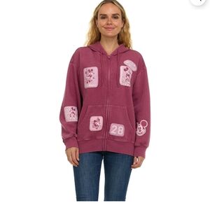 Mickey Mouse Zip Up Hoodie Size L